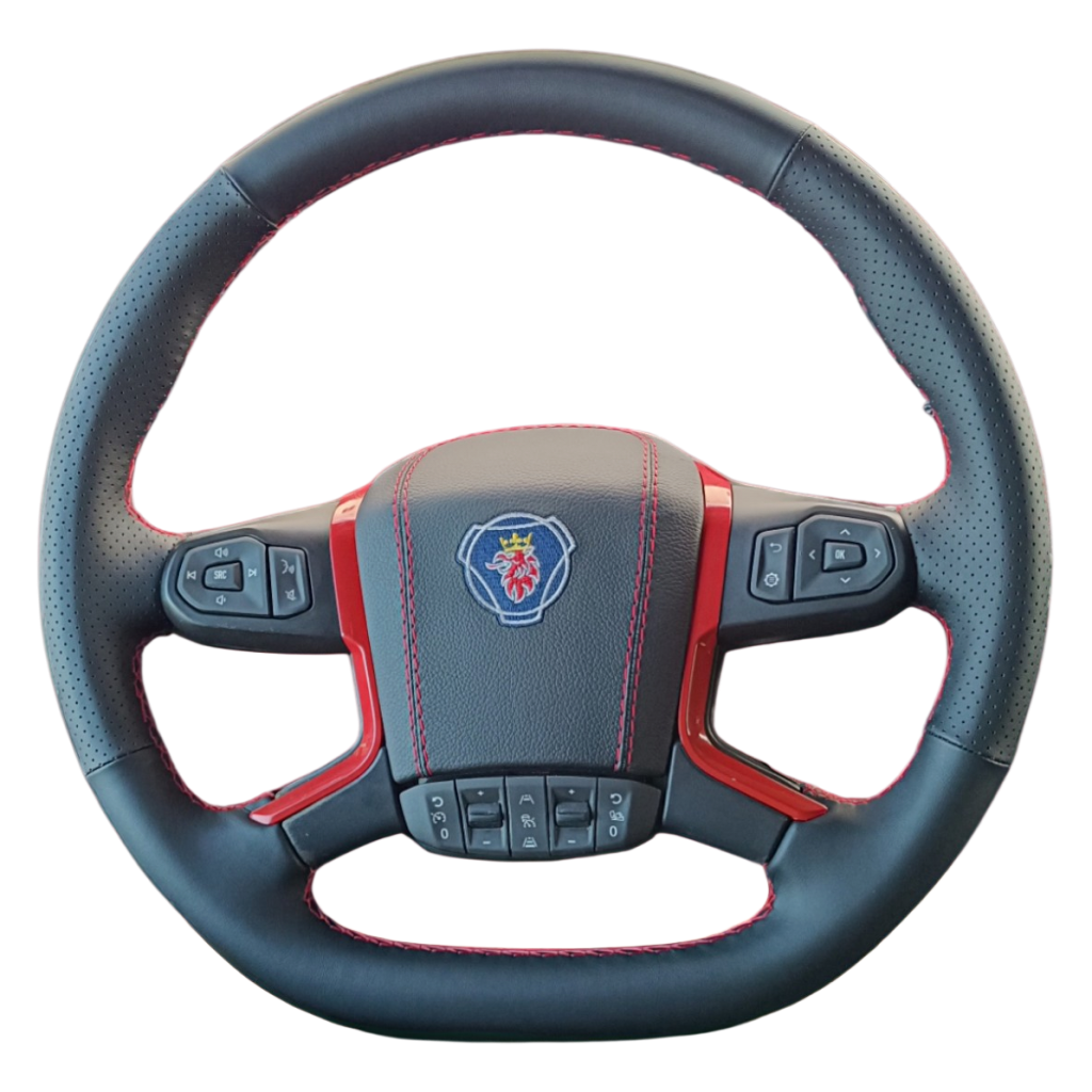 Tapizado específico Scania NG achatado en negro y rojo